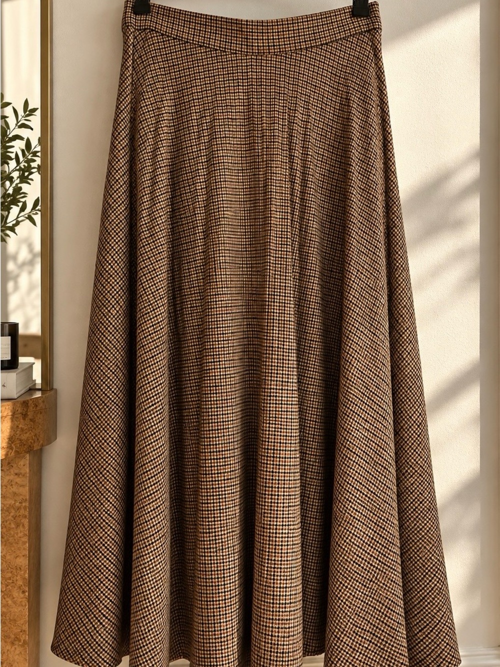 Zara Brown Checkered Circle Skirt